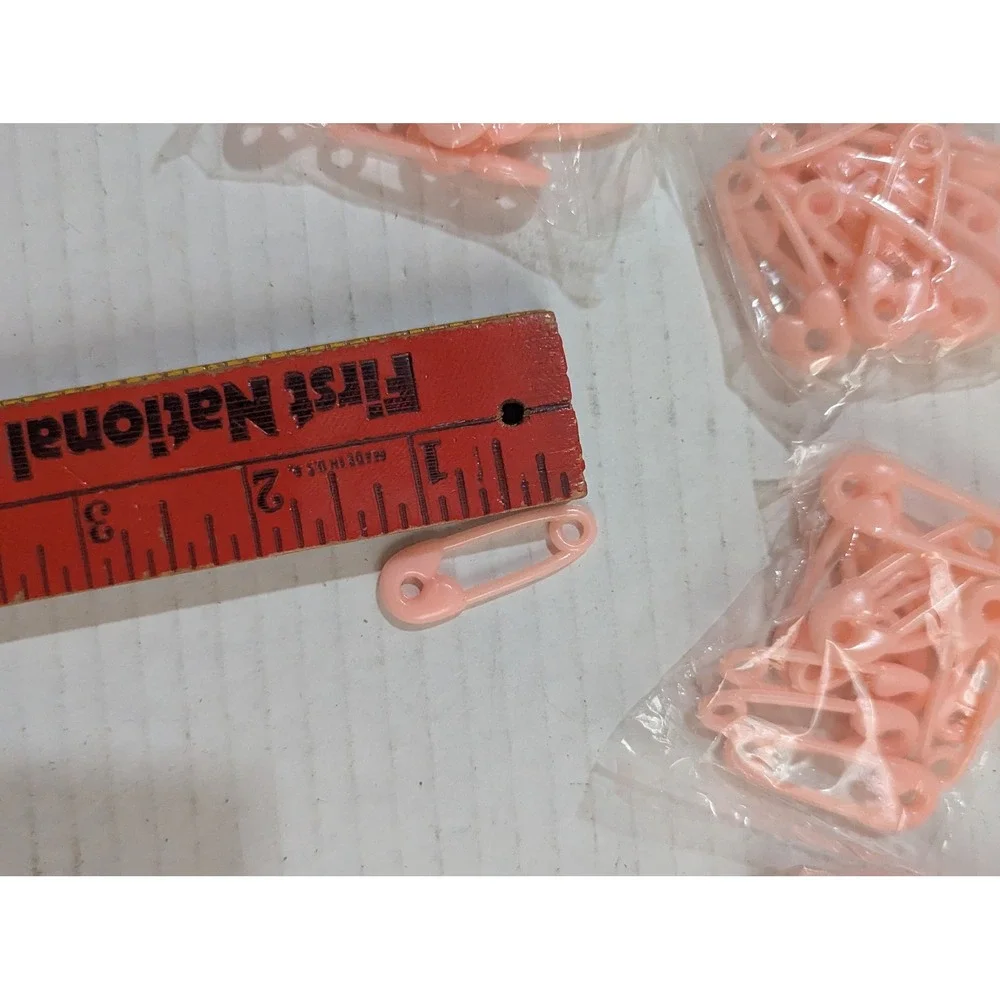 12 Pack Pink Plastic Baby Shower Diaper Pins Party Favors Crafting Decor